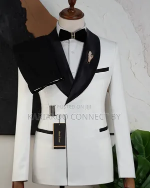 ​ Luxury White Black Two-Piece Tuxedo for Men | Step Up Your Red