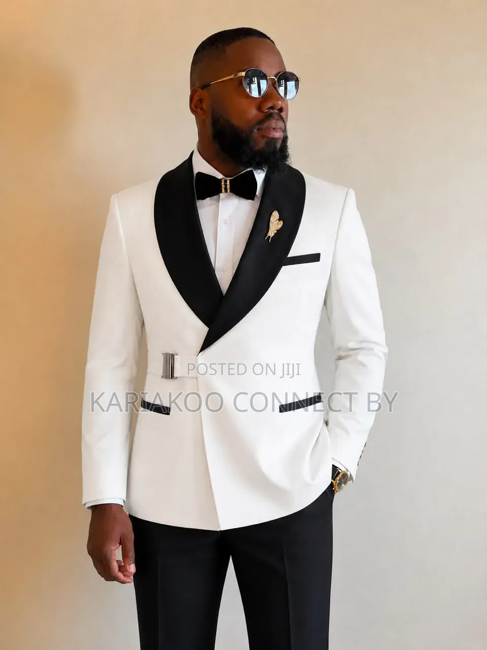 ​ Luxury White Black Two-Piece Tuxedo for Men | Step Up Your Red