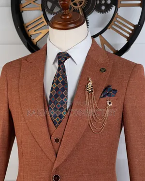 Premium Men’s 3-Piece Terracotta Suit | Ultimate Unique Groom