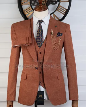 Premium Men’s 3-Piece Terracotta Suit | Ultimate Unique Groom
