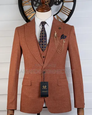 Premium Men’s 3-Piece Terracotta Suit | Ultimate Unique Groom