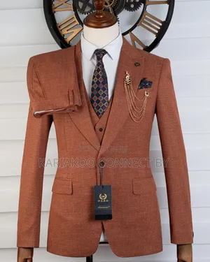 Premium Men’s 3-Piece Terracotta Suit | Ultimate Unique Groom