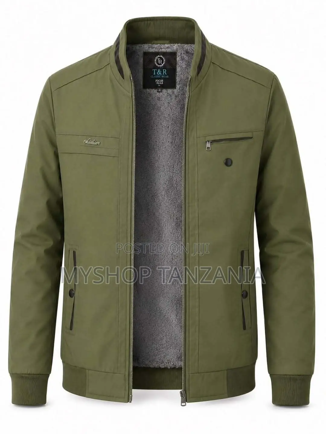 Jacket Kwa Wanaume Rangi Kijani Deep