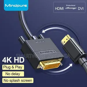 Mindpure Brand Bi-Directional HDMI to DVI Cable Featuring Gold-Plated