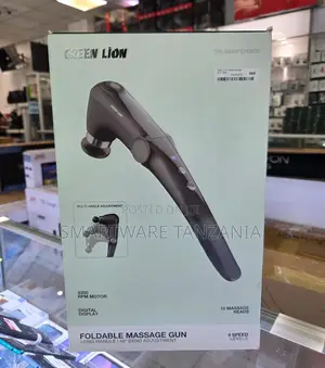 Green Lion Foldable Massage Gun With 3200 RPM Motor, 10 Heads 9 Speeds