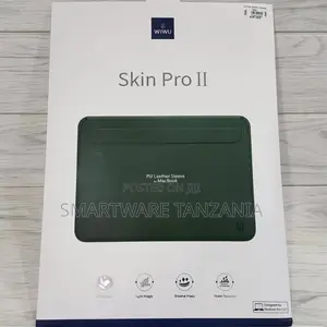 WIWU Skin Pro II PU Leather Sleeve for MacBook 13.3", Midnight Green