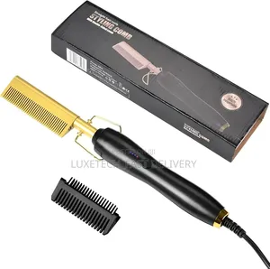 Electric Hot Comb Hair Straightener – Thermal Comb for Hair and Wigs