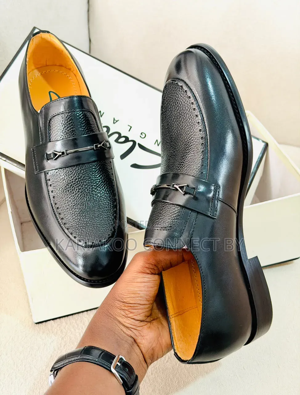 Premium Men's Textured Leather Bit Loafers