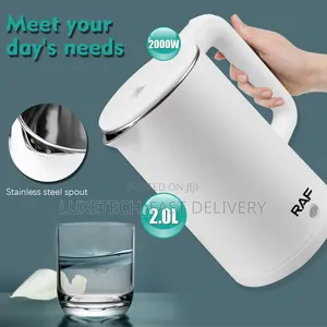 RAF R.7863 2L Double Wall Electric Kettle Stainless Steel Fast Boiling