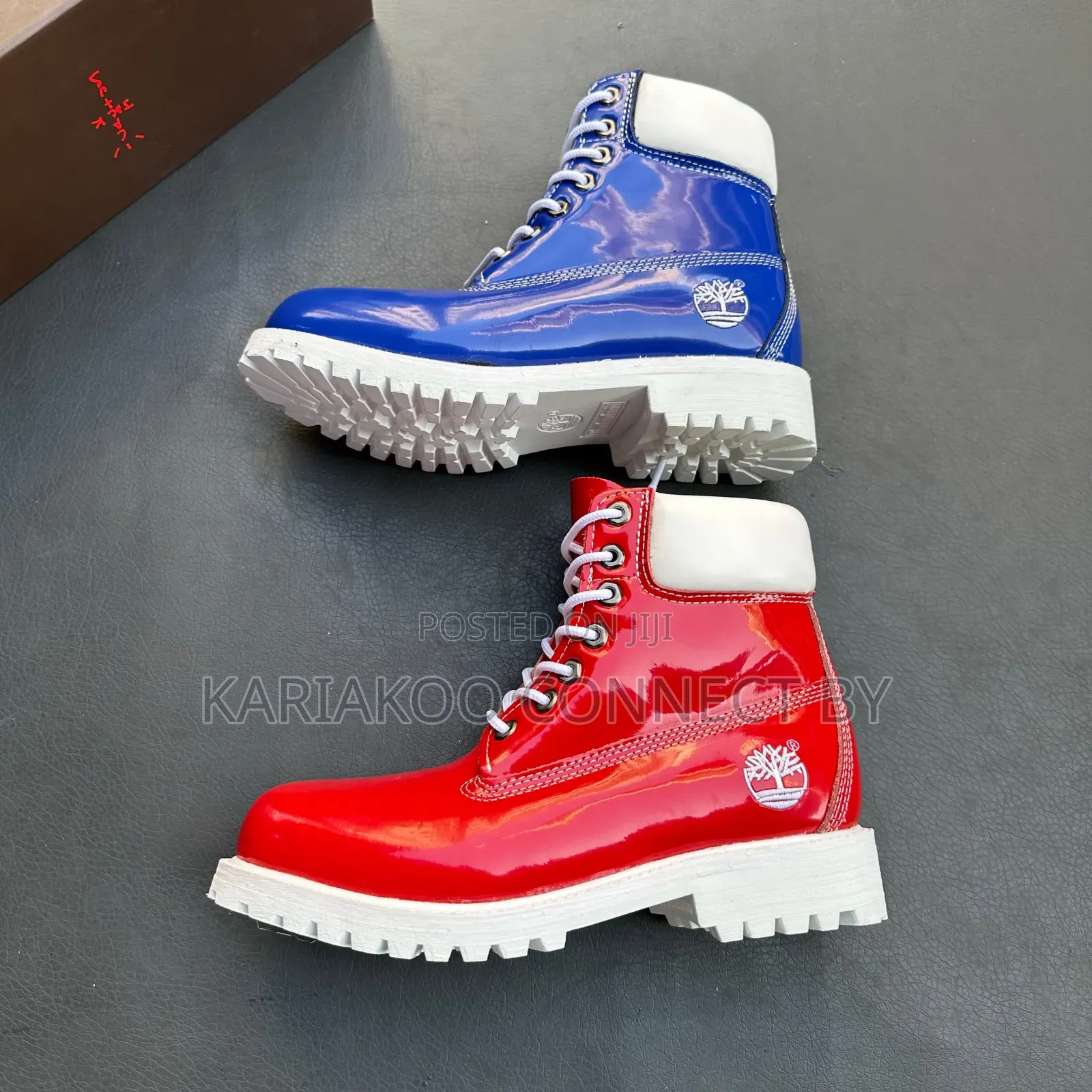 Timberland Unisex Patent Leather Combat Boots