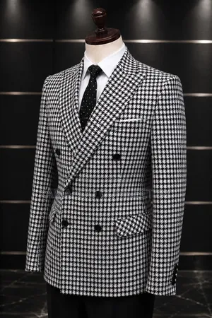 Men's Modern Executive Double-Breasted Blazer Trousers Set