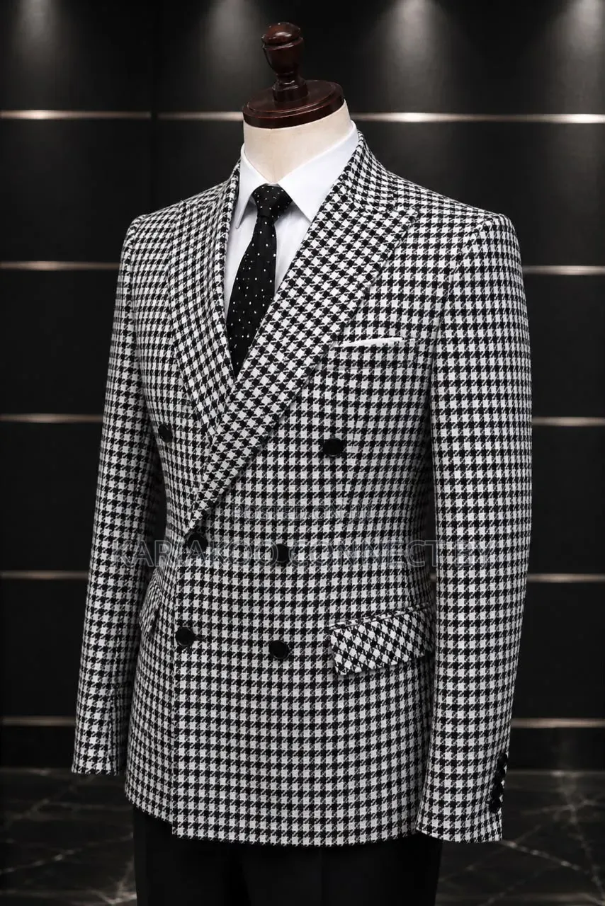 Men's Modern Executive Double-Breasted Blazer Trousers Set