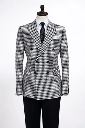 Men's Modern Executive Double-Breasted Blazer Trousers Set