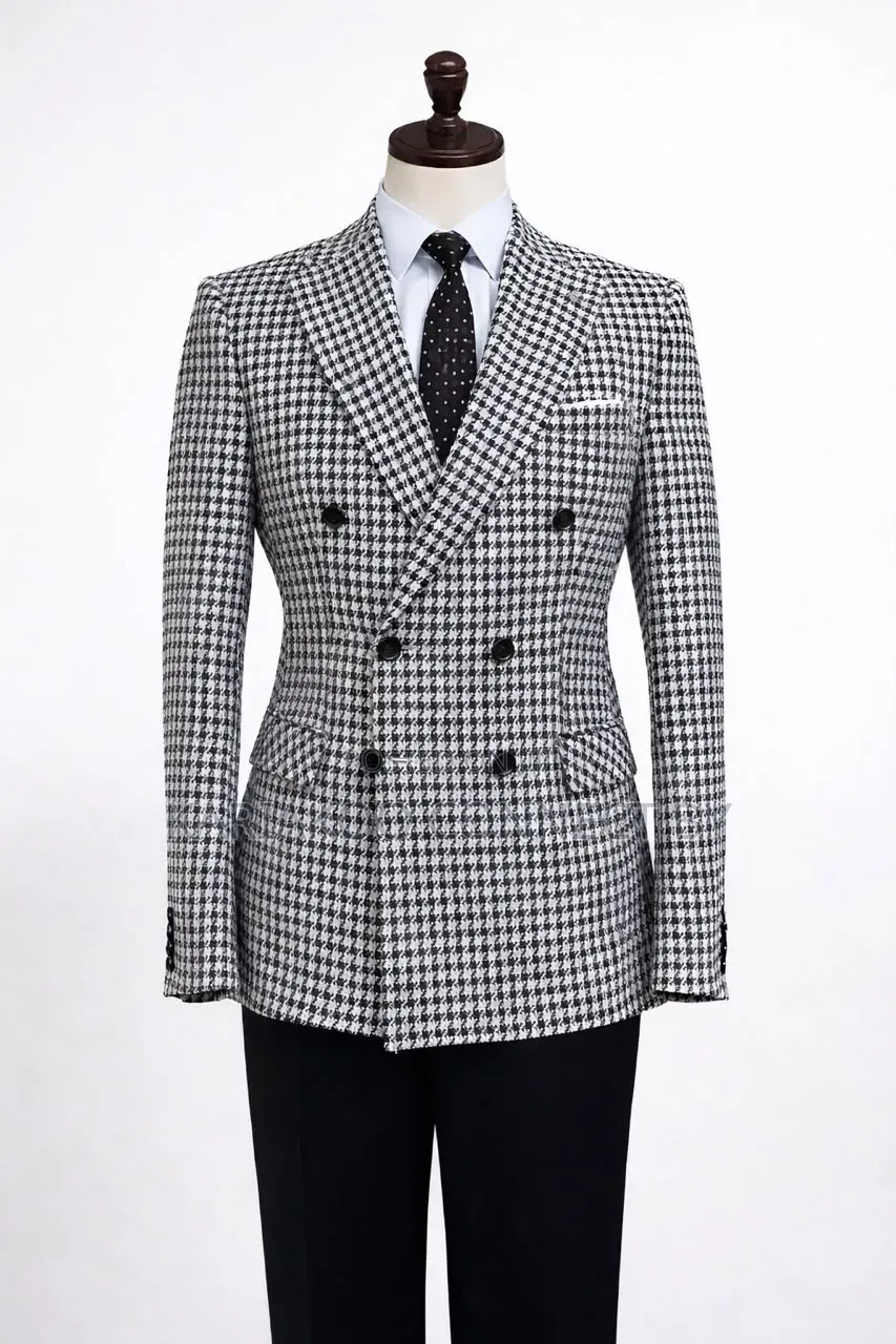 Men's Modern Executive Double-Breasted Blazer Trousers Set