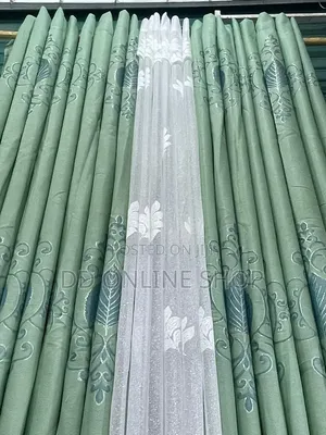 3-Piece Luxury Jacquard Curtain Set ( Pazia Mbili Na Lesi Yake )
