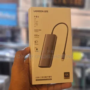 UGREEN 9-in-1 USB-C Multifunction Adapter Gray Metallic Design.