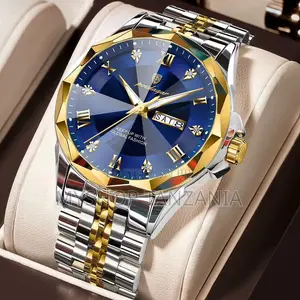Poedagar Luxury Watch Features Stainless Steel Bracelet and Blue Dial