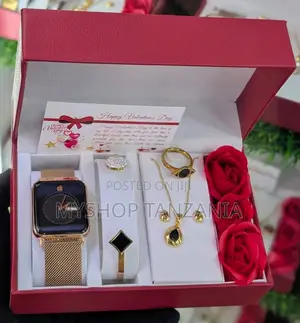 Ladies' Gift Set Includes a Gold-Toned With a Blue Face and Jewelry