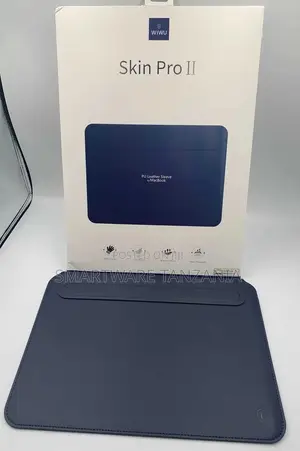 WIWU Skin Pro II Navy Blue PU Leather Sleeve for MacBook Pro 14.2