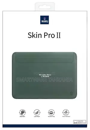 WIWU Skin Pro II Dark Green PU Leather Sleeve for MacBook Pro 13.3