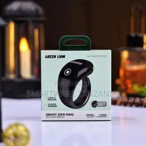 Green Lion Smart Zikr Ring, OLED Display, Digital Clock, 18-22 MM