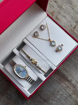 Silver-Toned Ladies Combo Set Features a Quartz Watch