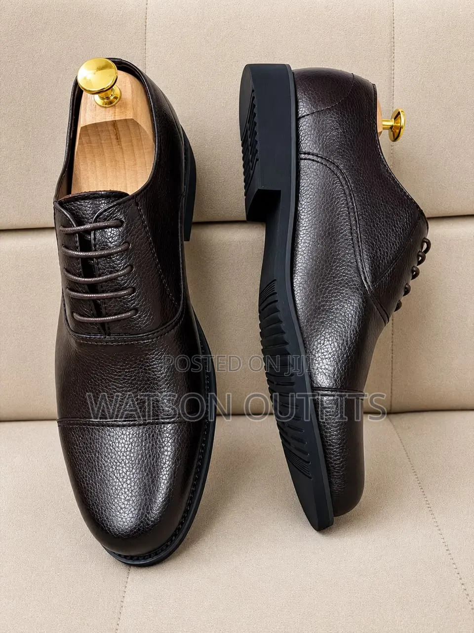 Men's Leather Shoes 2 Colours Black and Coffee De'Rossi Brands