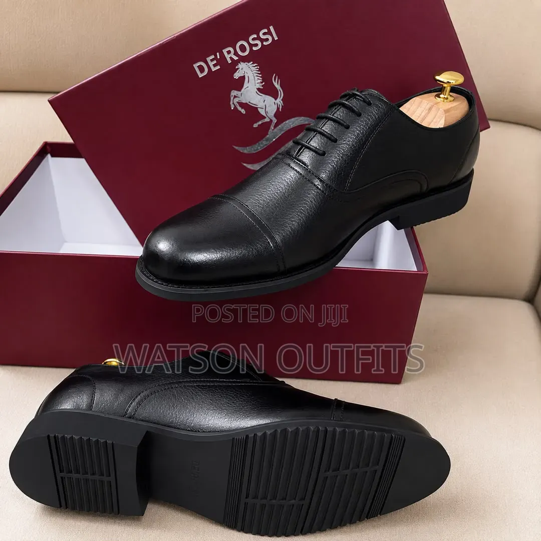 Men's Leather Shoes 2 Colours Black and Coffee De'Rossi Brands