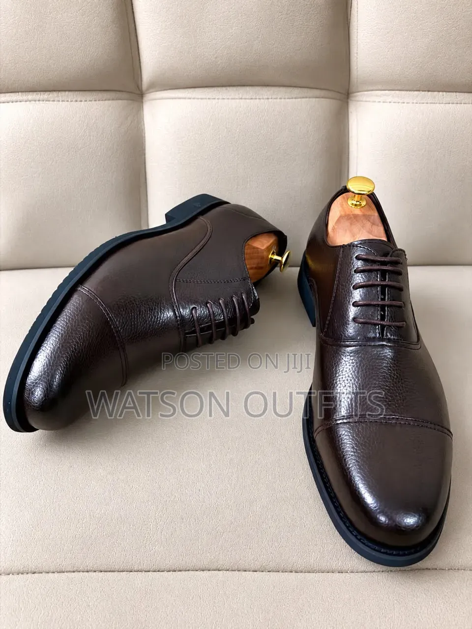Men's Leather Shoes 2 Colours Black and Coffee De'Rossi Brands