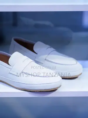 White Penny Loafer Shoes