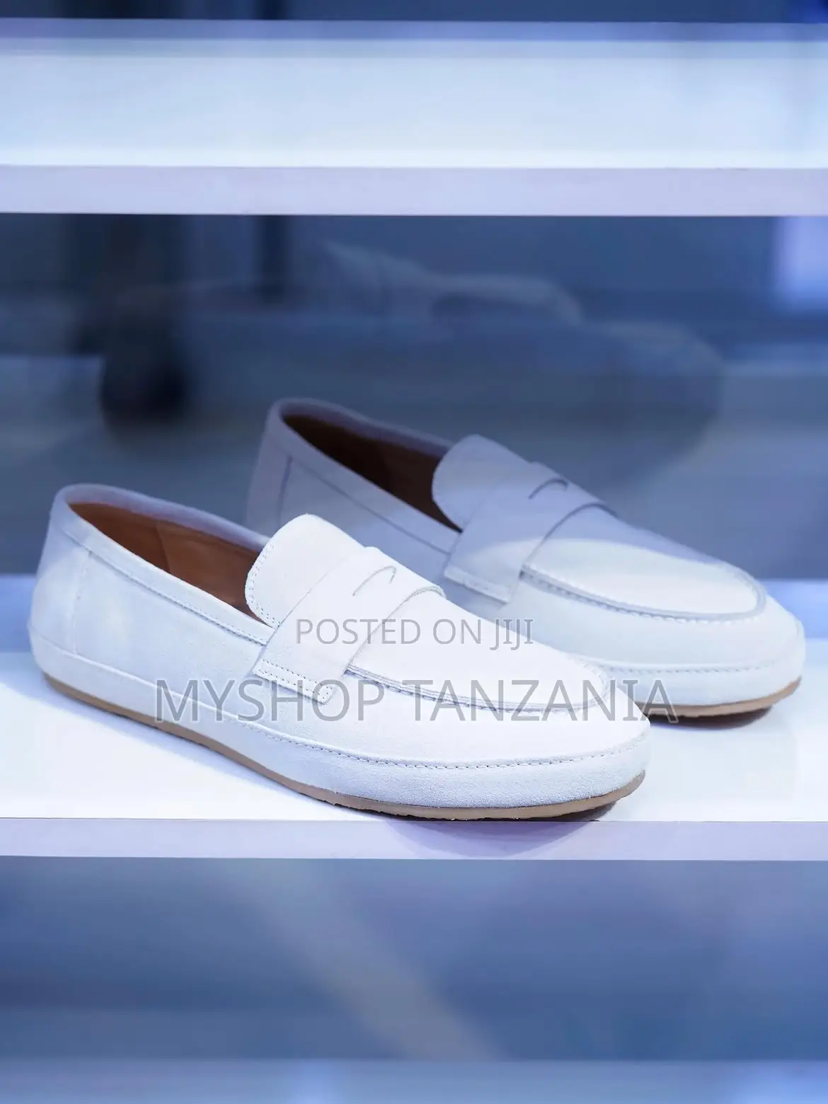 White Penny Loafer Shoes