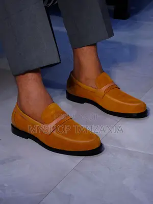 These Are Tan Suede Penny Loafers