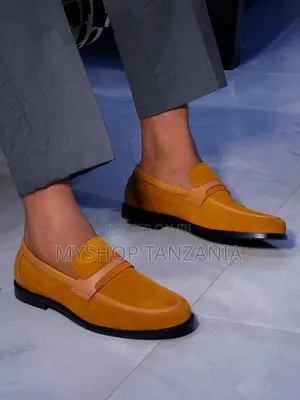 These Are Tan Suede Penny Loafers