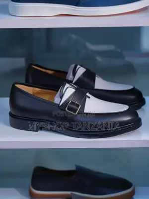 Jacques Solovière Paris Bicolor Black and White Italian Leather Loafer