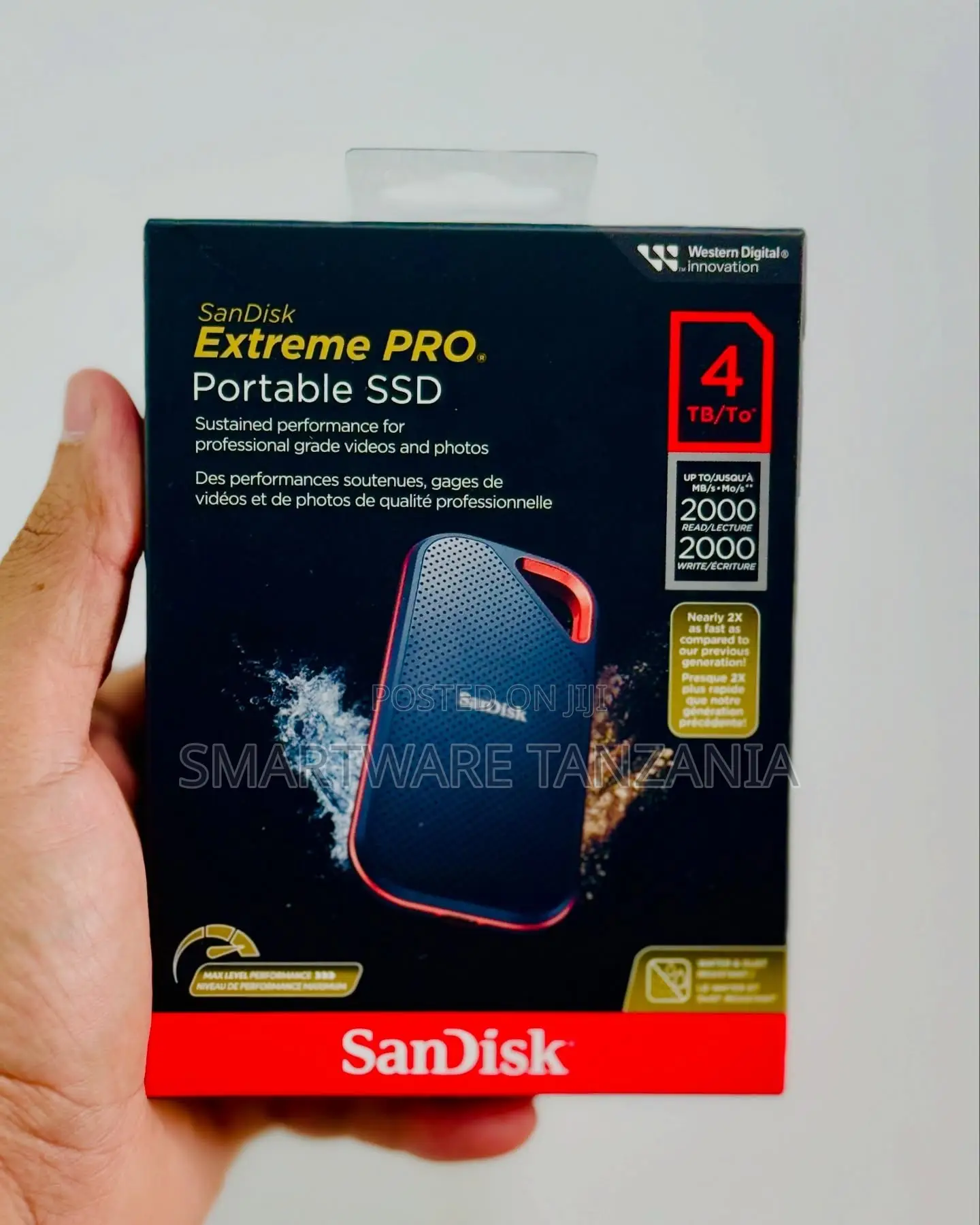 SanDisk Extreme PRO SSD 4TB, USB 3.2 Gen 2, 2000mb/S Read/Write