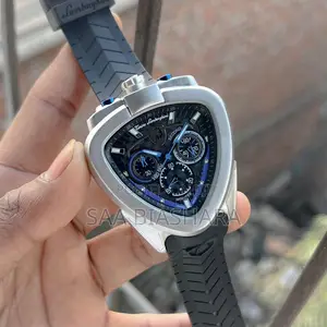 Tonino Lamborghini Watches Black Rubber Belt Silver Case