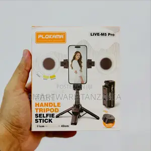 Plokama LIVE-M5 Pro 3-in-1 Handle Tripod Selfie Stick, 11cm to 42cm