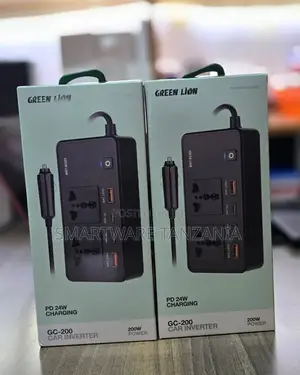 Green Lion GC-200 Car Inverter With PD 24W Charging, 200W Power Output