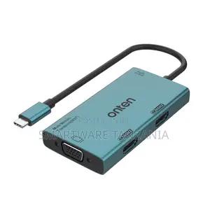 Onten USB Type-C to Dual HDMI and VGA Adapter, at 60Hz, MST Support