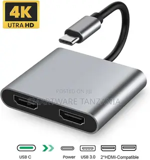 USB-C to Dual HDMI Adapter, Resolution, Aluminum Housing, USB 3.0