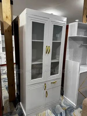 Kabati La Vyombo Zuri Milango Miwili Color White