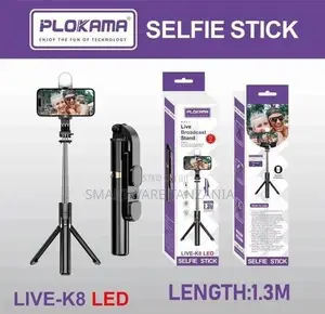 Plokama LIVE- LED Multifunctional Selfie Stick -1.3m