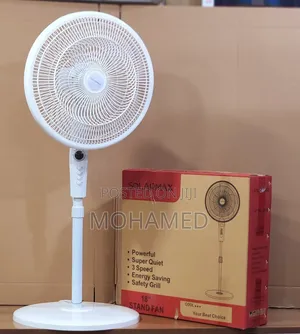  Solarmax Standing Fan 18 Inch  Model: SF-1801  Rangi: White