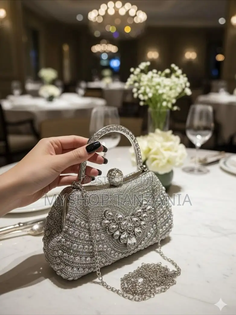 Silver Glitter Clutch Bag