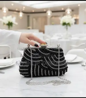 Black Beaded Clutch Purse