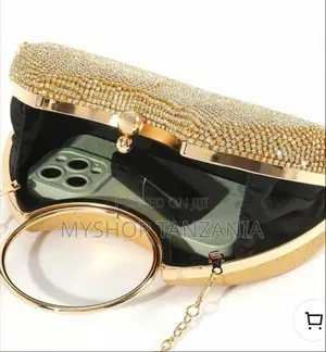 Silver Rhinestone Tassel Handbag
