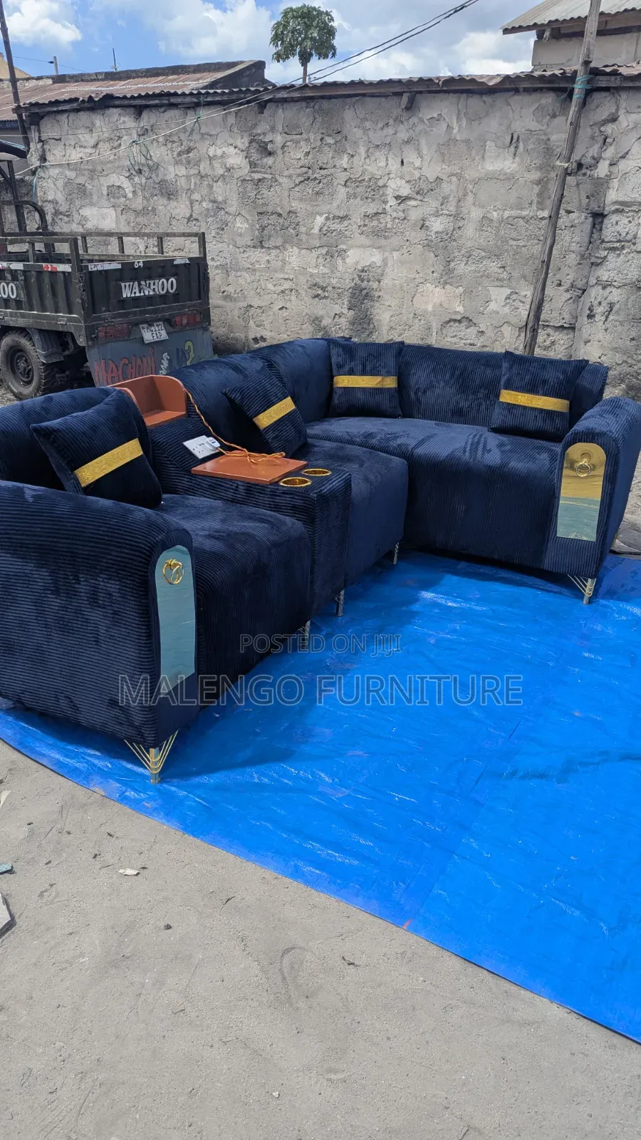 Sofa Set L Shape 4 Seaters With Charger