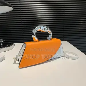 Fashionable Geometric Orange Handbag