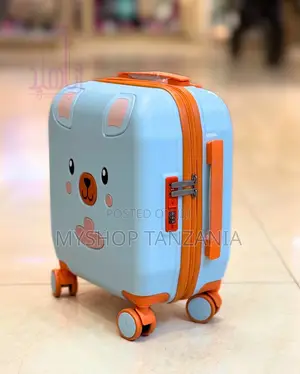 Blue Teddy Bear Kids Trolley Case