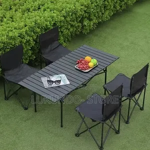 Foldable Outdoor Table and 4 Chair – Portable for Camping,